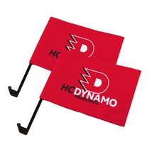 Vlajka s držákem na auto 2ks logo HC Dynamo Pardubice