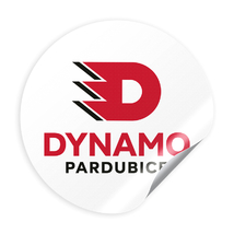 Samolepka kulatá logo D bílá HC Dynamo Pardubice