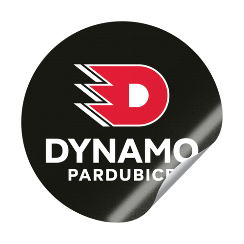 Samolepka kulatá logo D černá HC Dynamo Pardubice