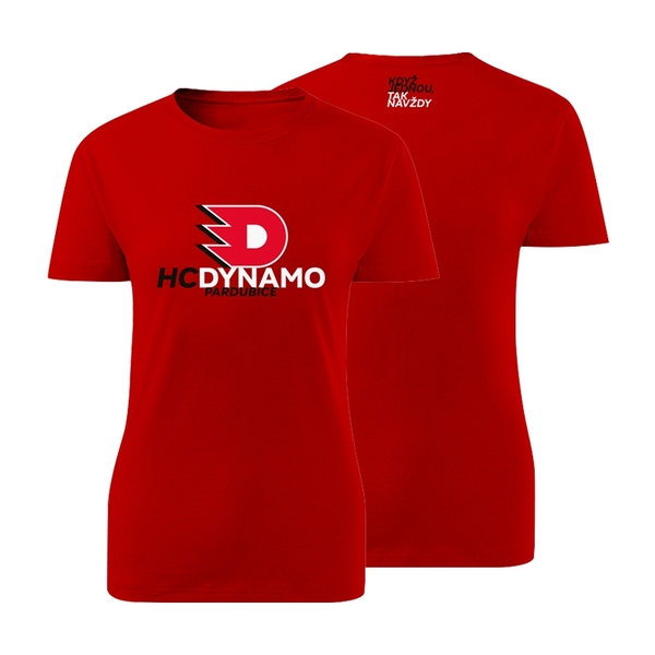 Tričko dámské Když jednou logo D červené HC Dynamo