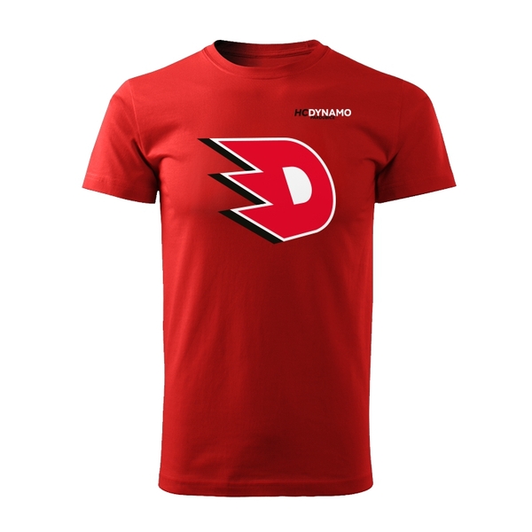Tričko pánské dynamické logo D červené HC Dynamo