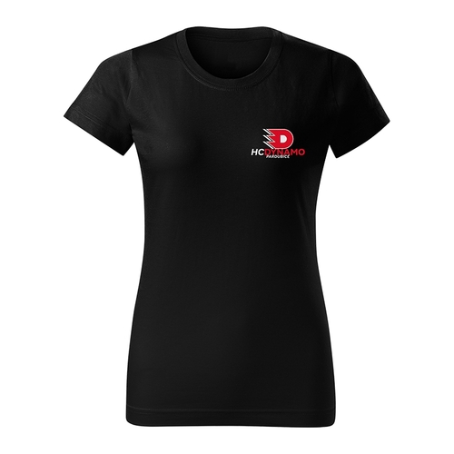 Tričko dámské černé s výšivkou loga Dynamo